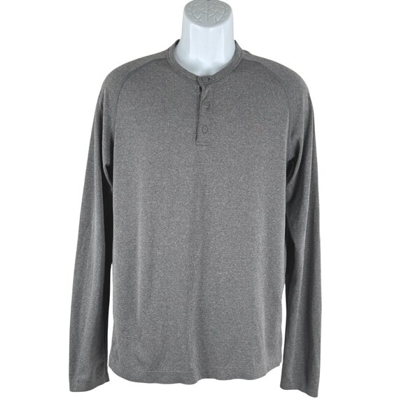 Lululemon Henley Shirt Top Mens Medium Gray Long Sleeve Casual TP-3380 - Picture 1 of 6